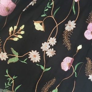 Long black floral skirt